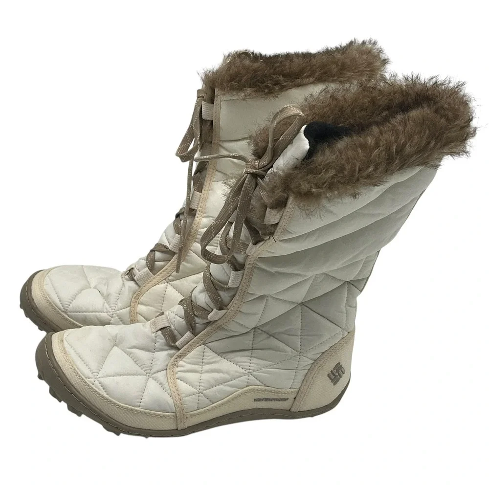 Columbia Womens Heavenly Shorty Omni-Heat Winter Boots White Size 7